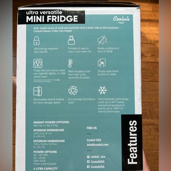 Cooluli 4 Liter Classic Mini Fridge - Nordstrom Exclusive *Small Cosmetic Flaw - Picture 5 of 16